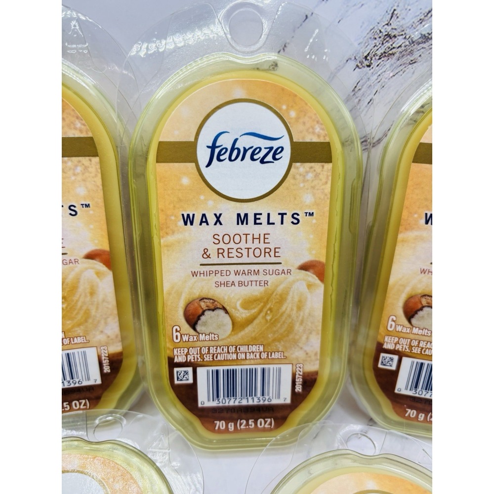 NEW FEBREZE WHIPPED WARM SUGAR SHEA BUTTER WAX MELTS X 5 PACKS 30 Melts - Picture 3 of 7